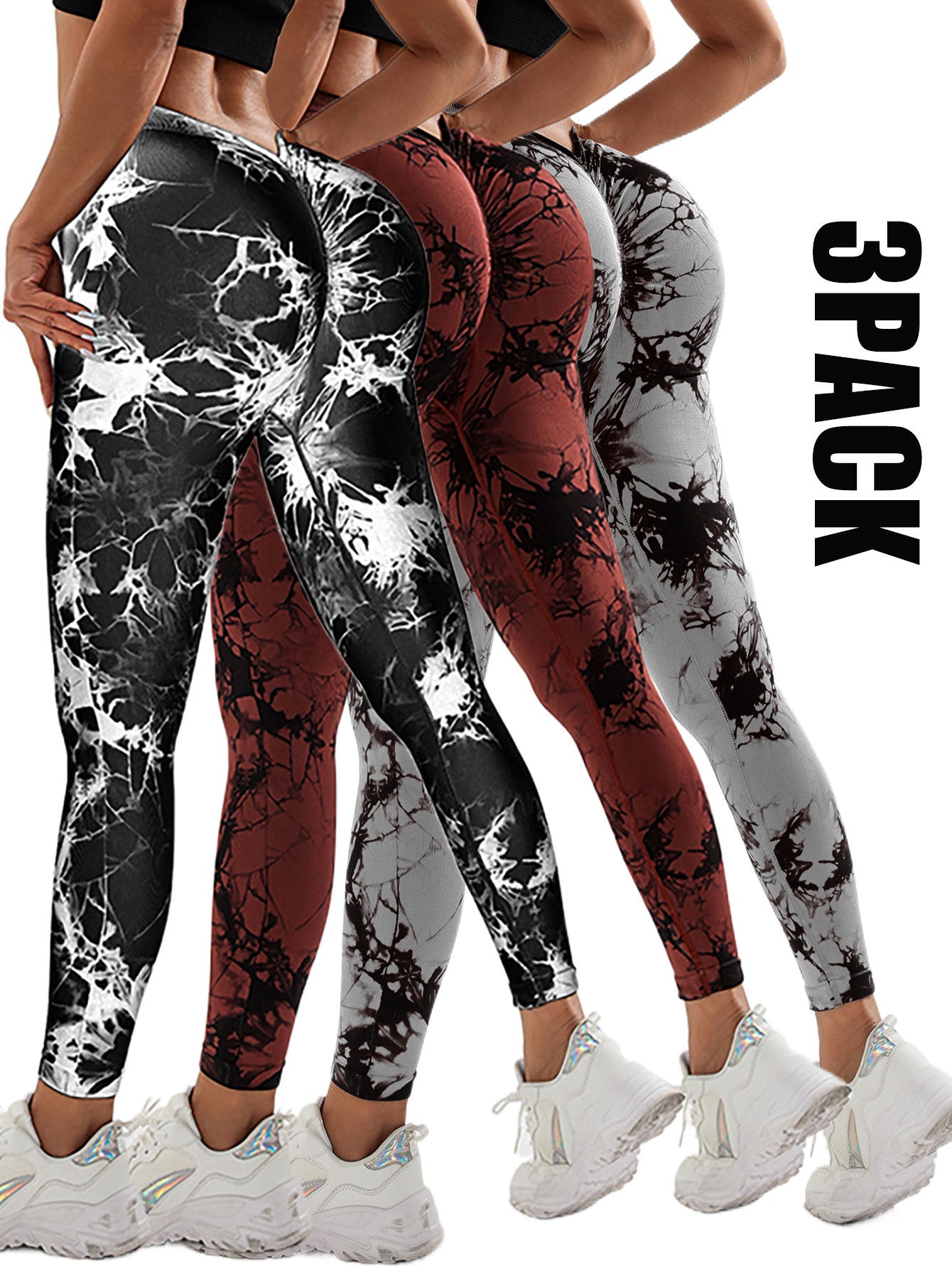 3 Pack Dyed Yoga Leggings