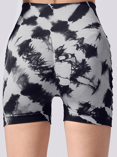 Women's Tie Dye Side Bow Yoga Shorts