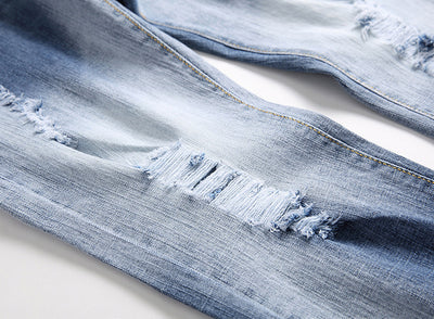 Men's Faded Ripped Jeans