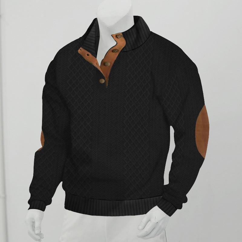 Men's Knitted Collard Pullover Sweater