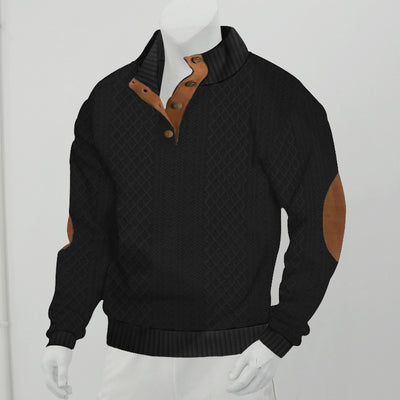 Men's Knitted Collard Pullover Sweater