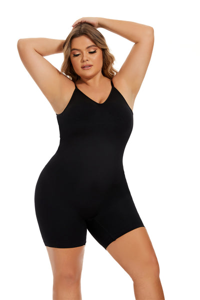 Women's One Piece Spaghetti Strap Short Legging Jumpsuit with Plus Size