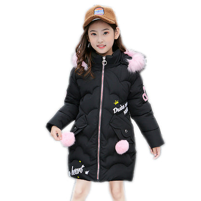 Girl's Fashion Cotton Padded Long Jackets