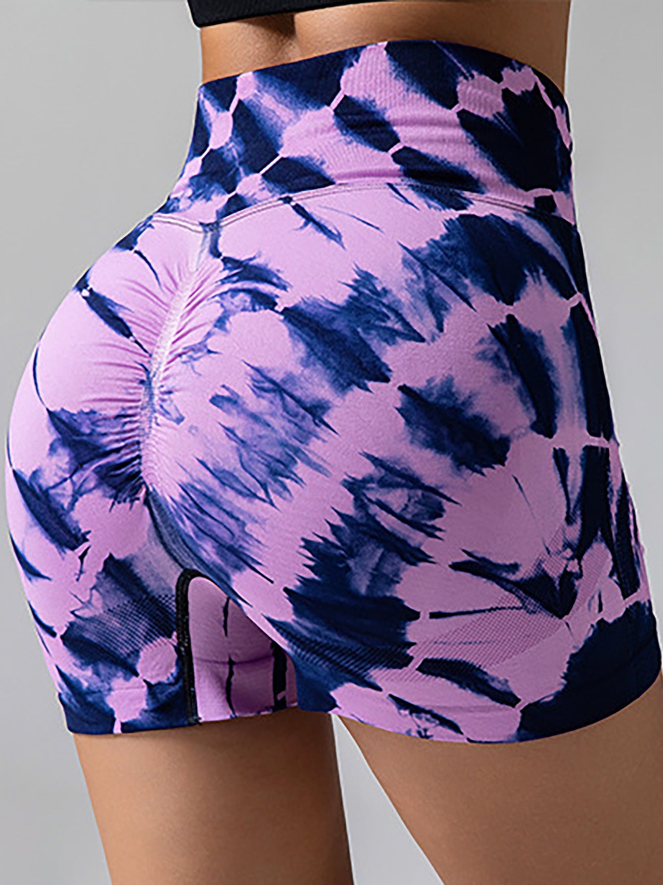 2 Pack Tie Dye High Waist Yoga Shorts