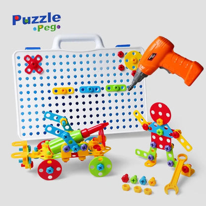 Children's Creative Mosaic Drill and Tools Building Kit