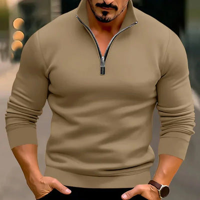 Men's Long Sleeve Half Zip Sweater Coat