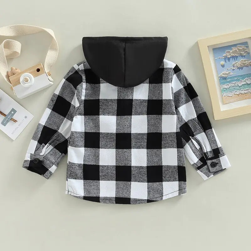 Vintage Autumn Children's Flannel Hoodies