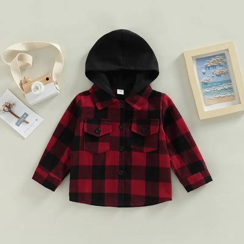 Vintage Autumn Children's Flannel Hoodies
