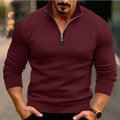Men's Long Sleeve Half Zip Sweater Coat