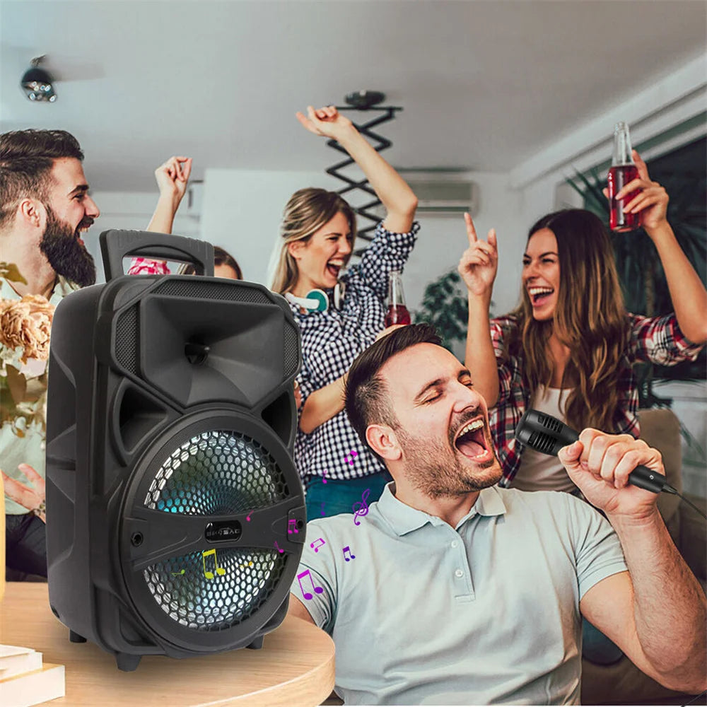 1000W Portable Bluetooth Karaoke Speaker with LED Light Display and Mic