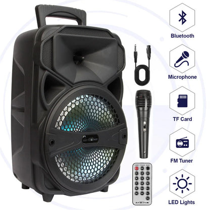 1000W Portable Bluetooth Karaoke Speaker with LED Light Display and Mic