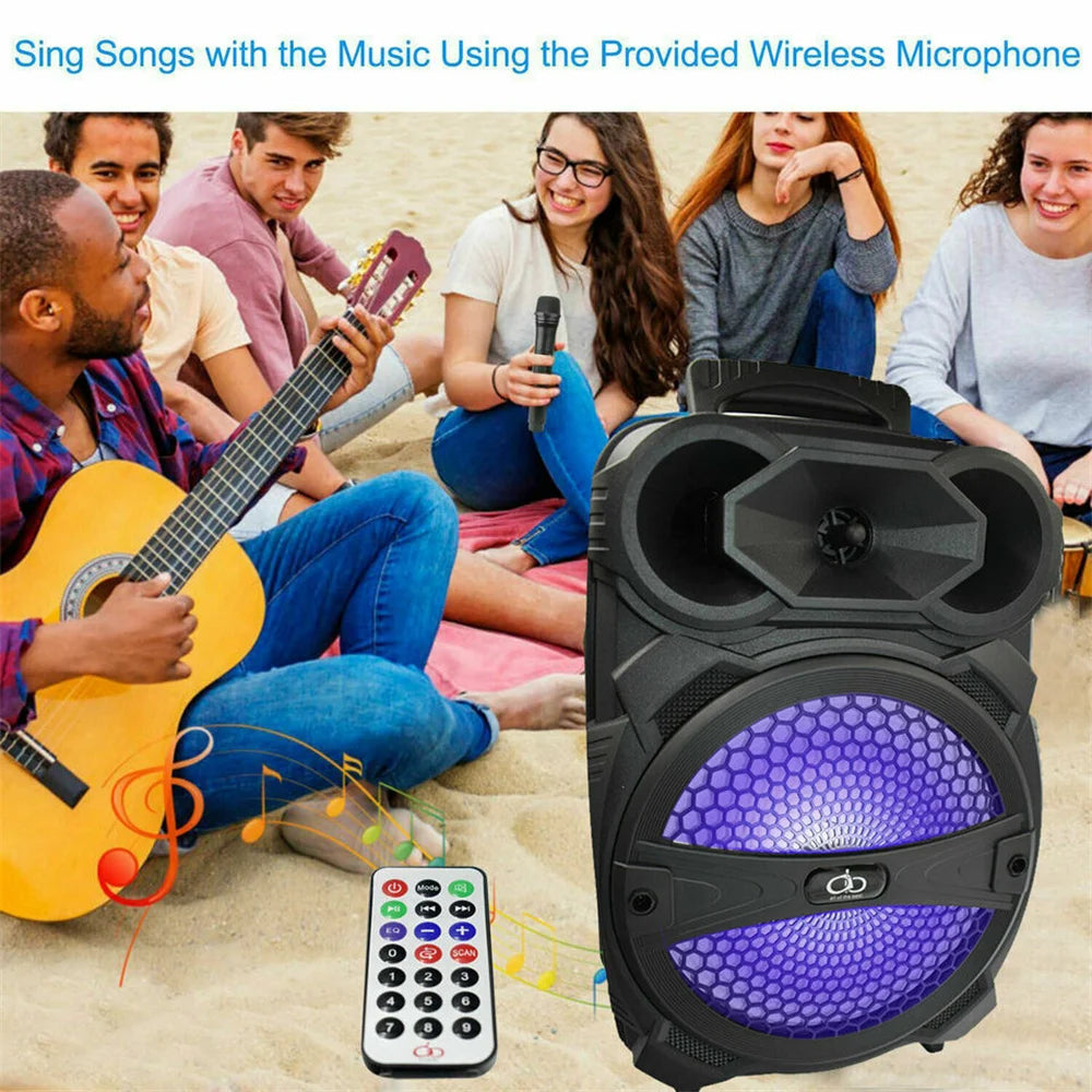 1000W Portable Bluetooth Karaoke Speaker with LED Light Display and Mic