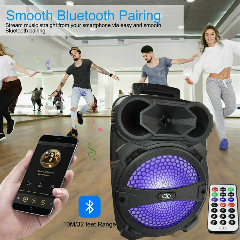 1000W Portable Bluetooth Karaoke Speaker with LED Light Display and Mic