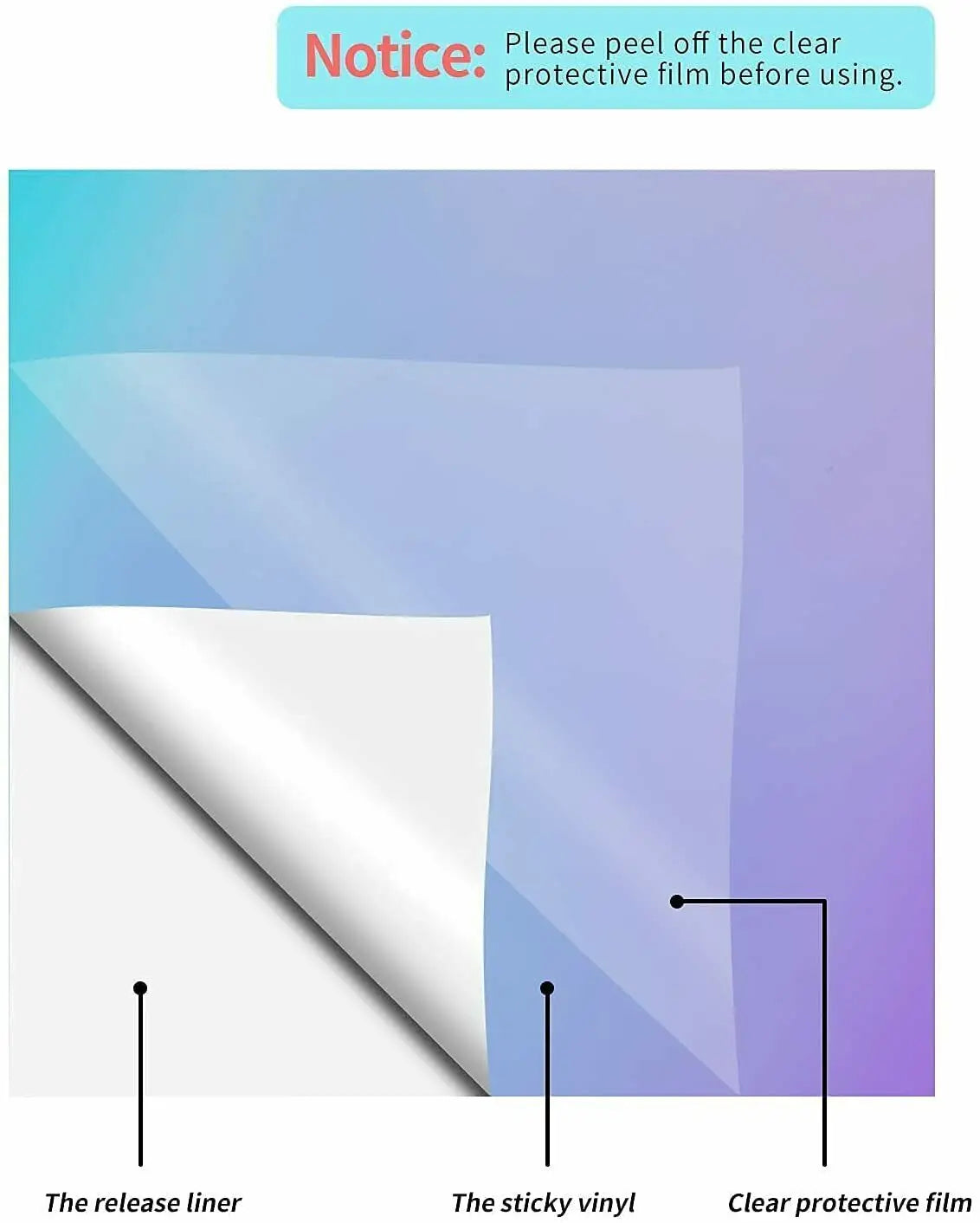 HTVRONT 12pcs 12X12 Inch Holographic Adhesive Vinyl Sheets Sticky Craft Sticker Film Permanent Vinyl for DIY Cup Window