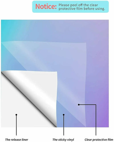 HTVRONT 12pcs 12X12 Inch Holographic Adhesive Vinyl Sheets Sticky Craft Sticker Film Permanent Vinyl for DIY Cup Window