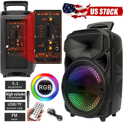 1000W Portable Bluetooth Karaoke Speaker with LED Light Display and Mic