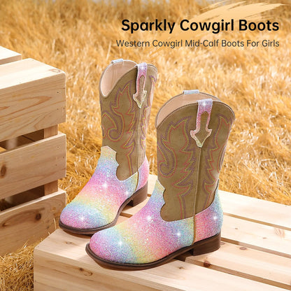 Girls Toddler Rainbow Cowboy Boots