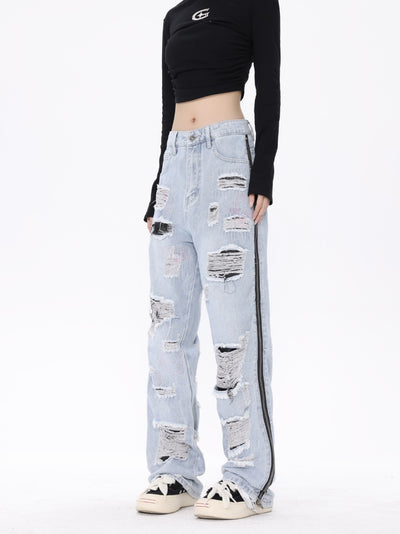 Women's Retro Loose Washed Jeans