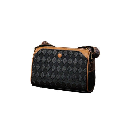 Women's Rhombus Leather Shoulder Bag