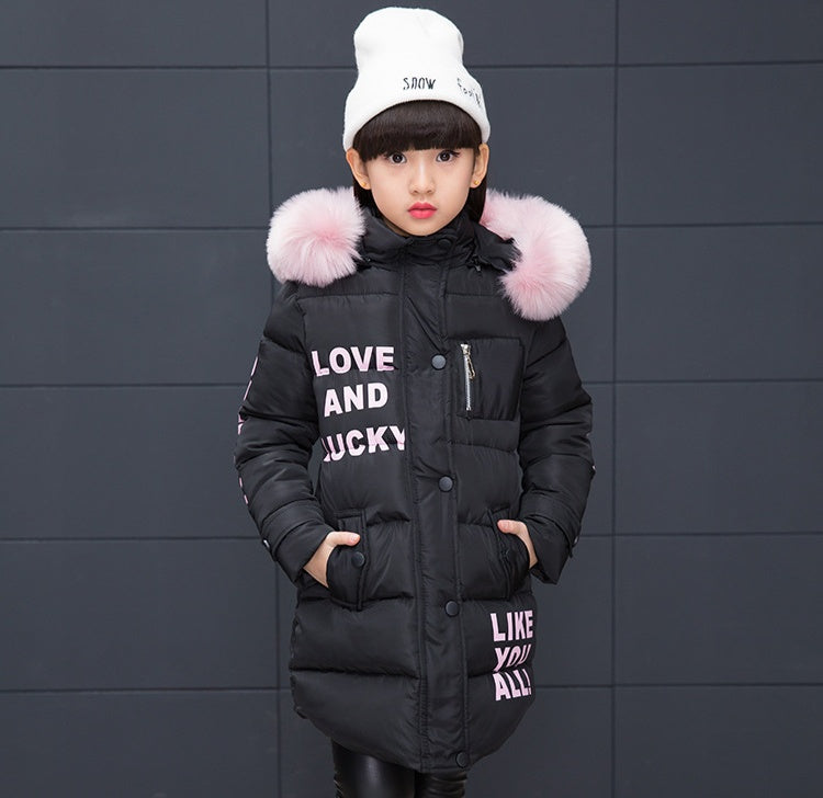 Girl's Fashion Cotton Padded Long Jackets