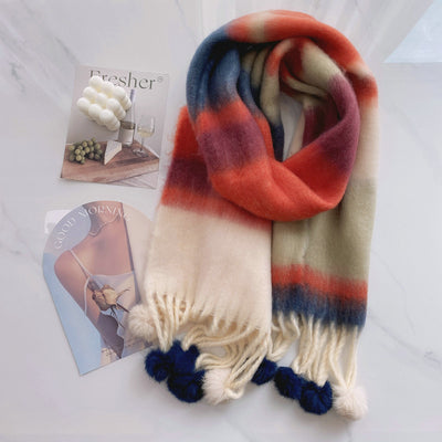 Large Mohair Tassel Scarf