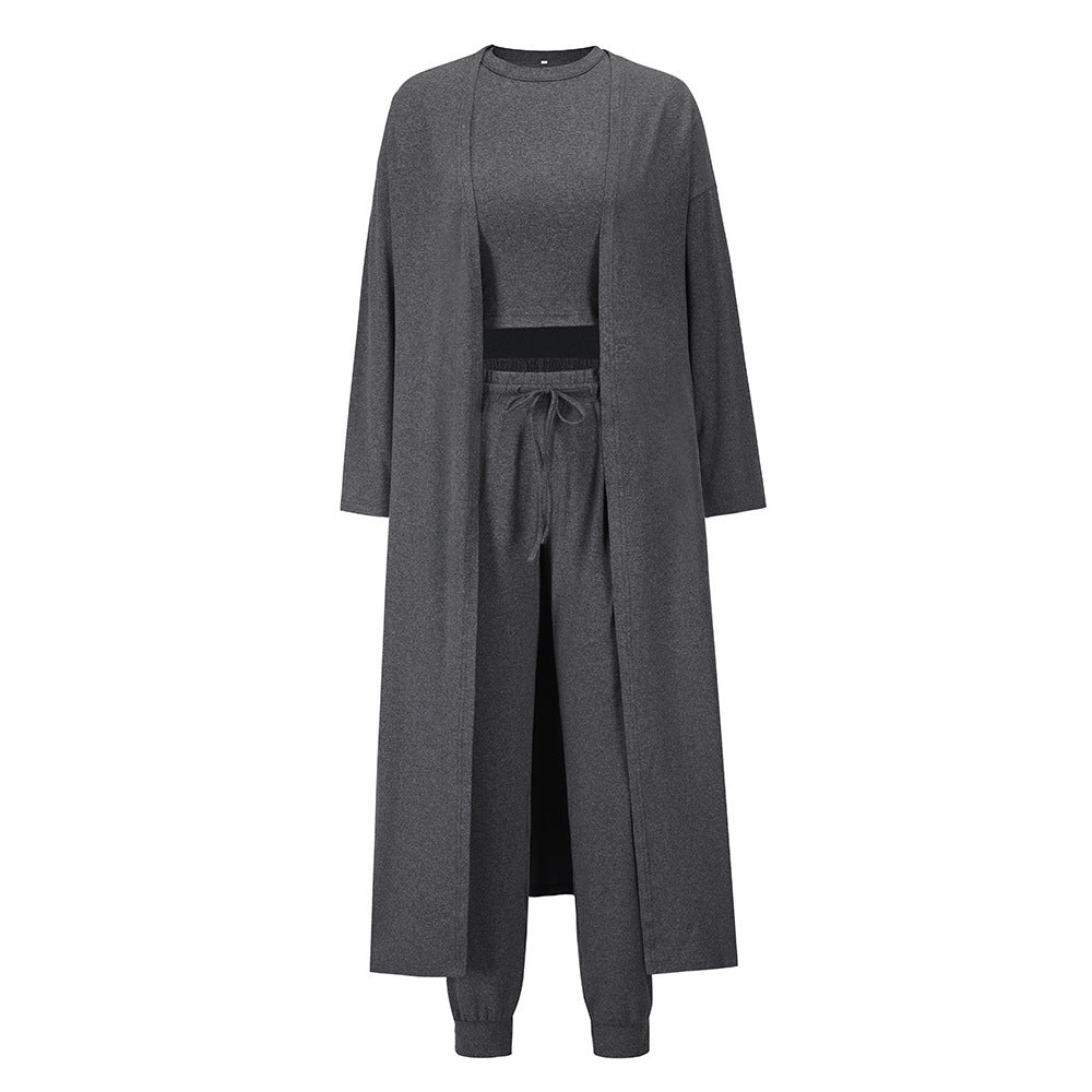 Women's Knitted Temperament Vest And Trousers Suit