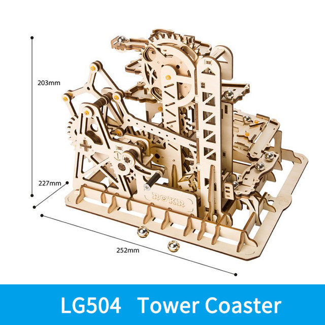 ROKR Marble Roller Coaster 3D Wooden Puzzle