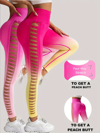 Women's Side Ripped Butt Lift Yoga Leggings 2 Pack