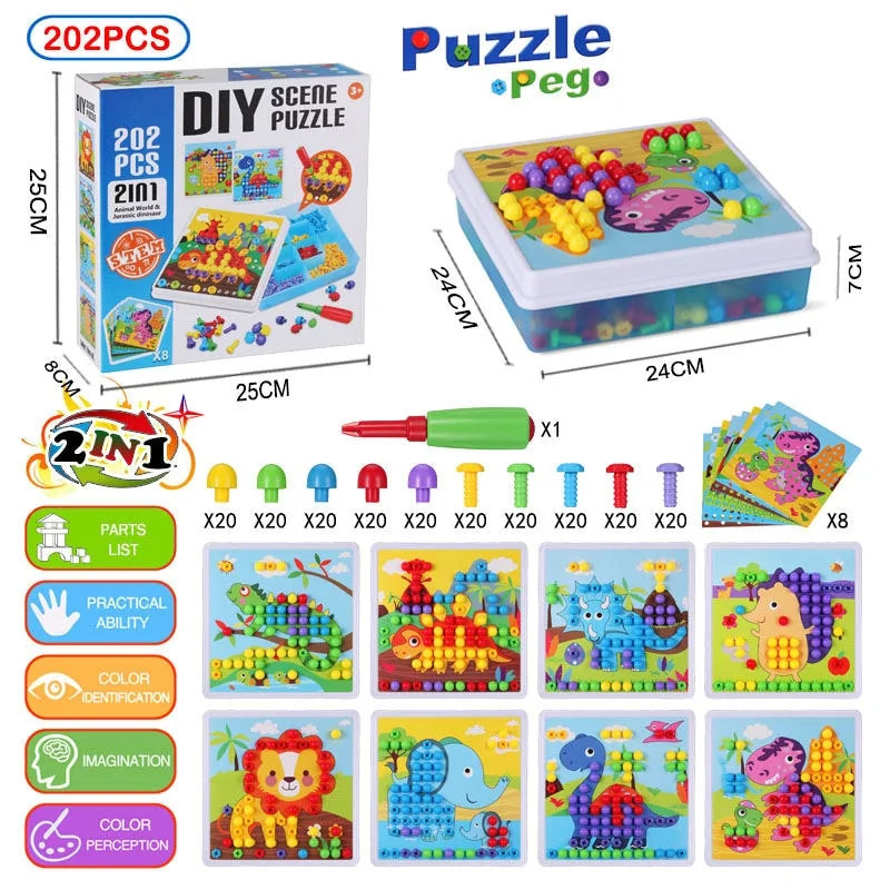 Children's Creative Mosaic Drill and Tools Building Kit