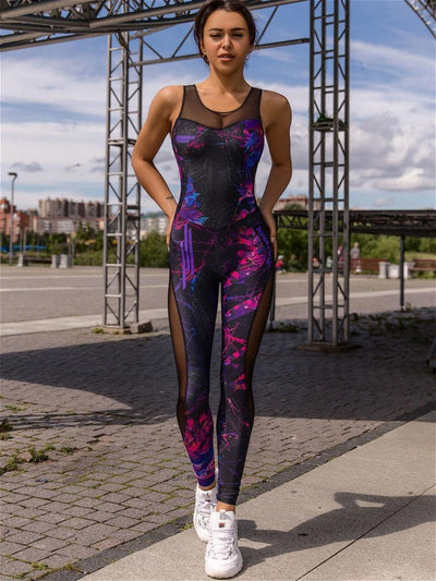 Women's Mesh Split Jumpsuit