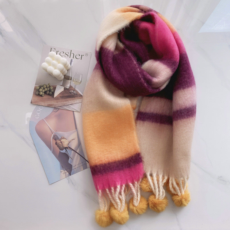 Large Mohair Tassel Scarf