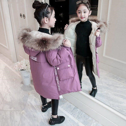 Girl's Fashion Fur Long Jacket