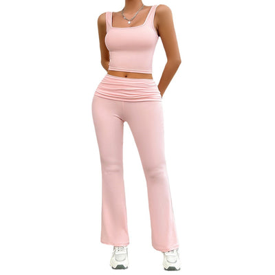 Women's 2 Pc Body Suit with Flared Bottoms