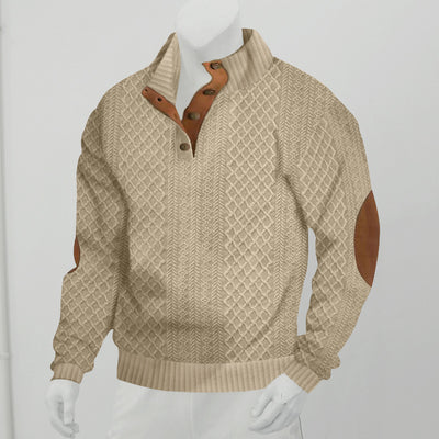 Men's Knitted Collard Pullover Sweater