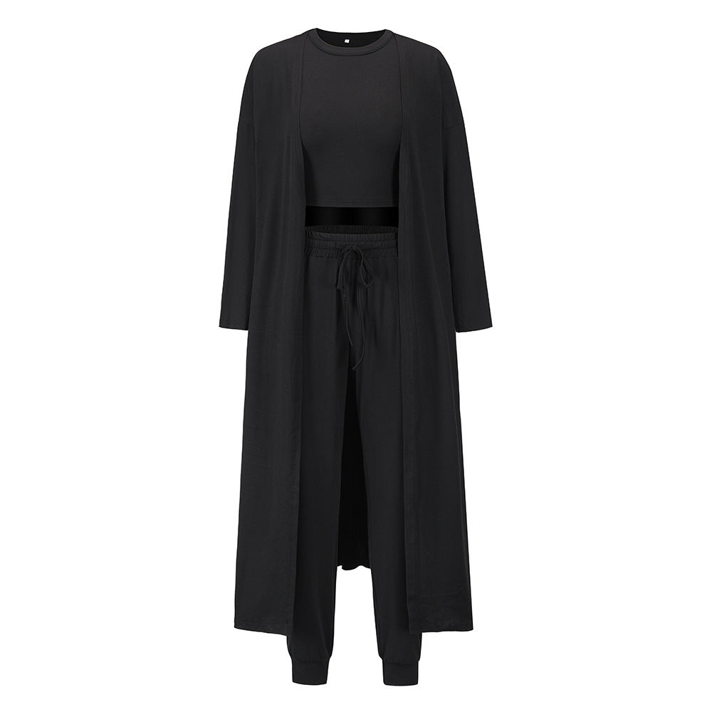 Women's Knitted Temperament Vest And Trousers Suit