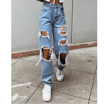 Women's Ripped Loose Jeans
