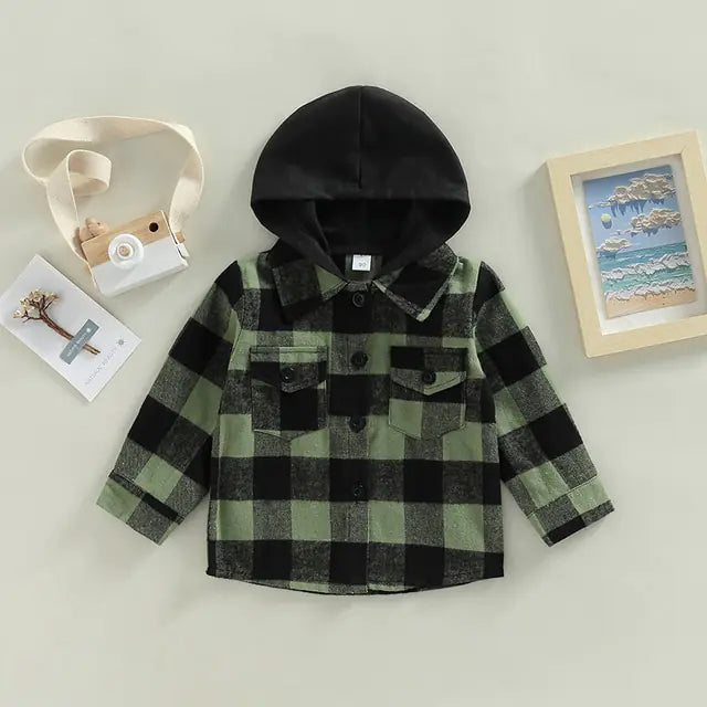 Vintage Autumn Children's Flannel Hoodies