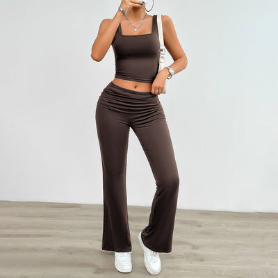 Women's 2 Pc Body Suit with Flared Bottoms