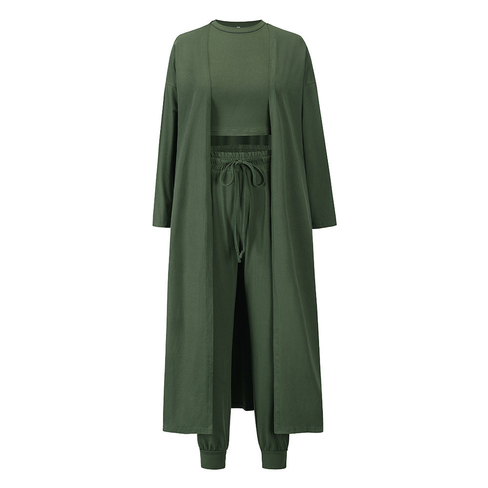 Women's Knitted Temperament Vest And Trousers Suit