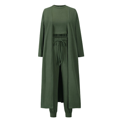 Women's Knitted Temperament Vest And Trousers Suit