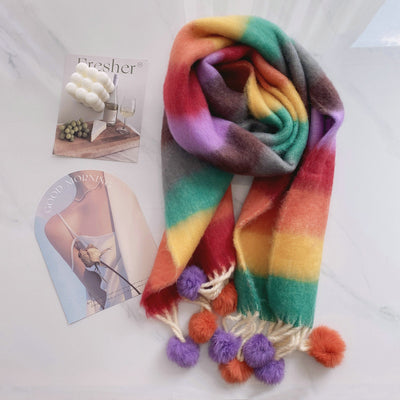 Large Mohair Tassel Scarf