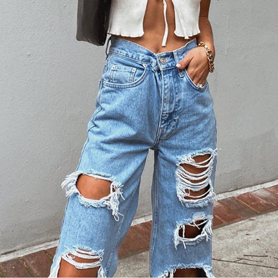Women's Ripped Loose Jeans