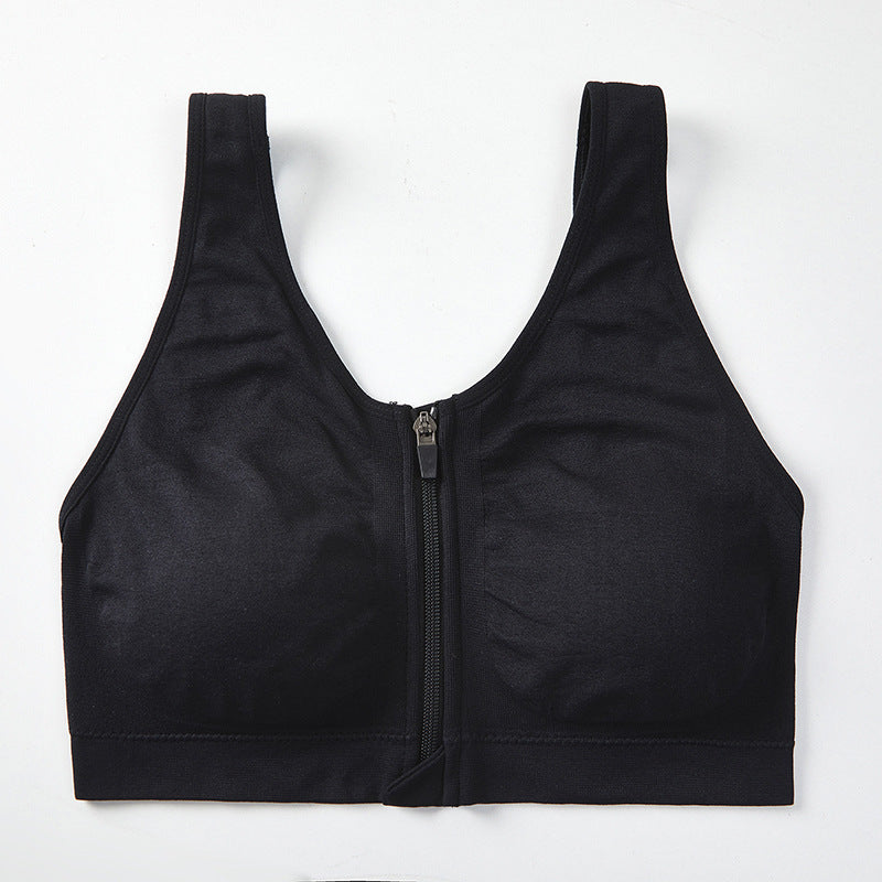 Front Zip Shockproof Sports Bra