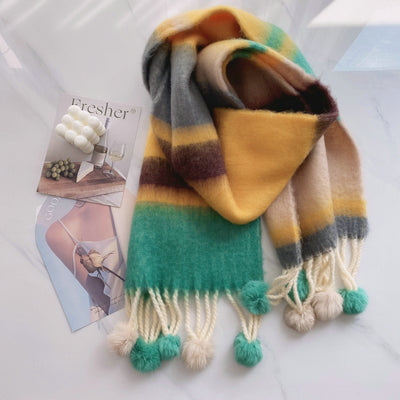 Large Mohair Tassel Scarf