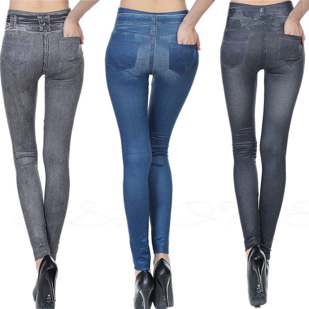 Women's High Waist Jeggings - Denim Leggings