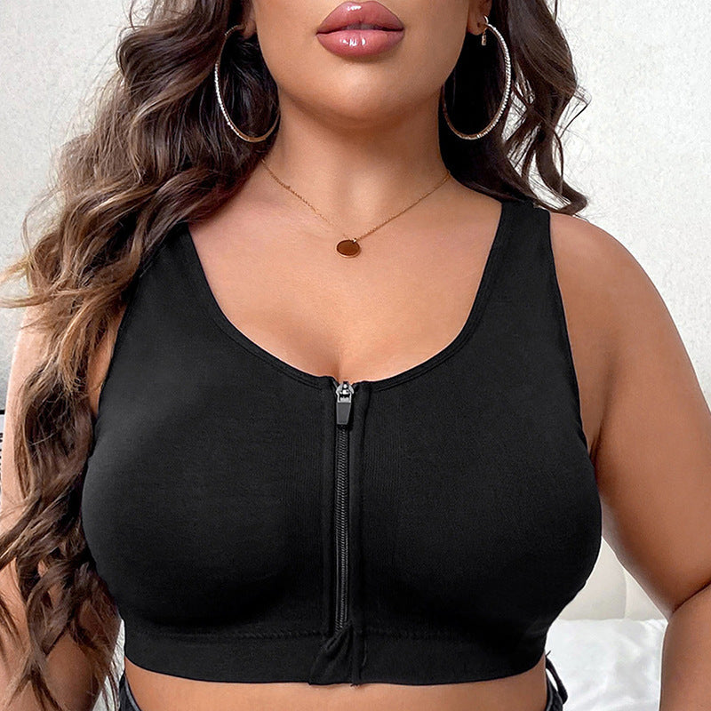 Front Zip Shockproof Sports Bra