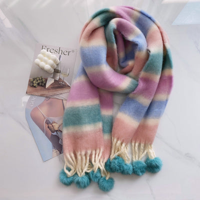 Large Mohair Tassel Scarf