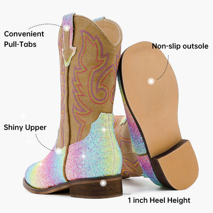 Girls Toddler Rainbow Cowboy Boots