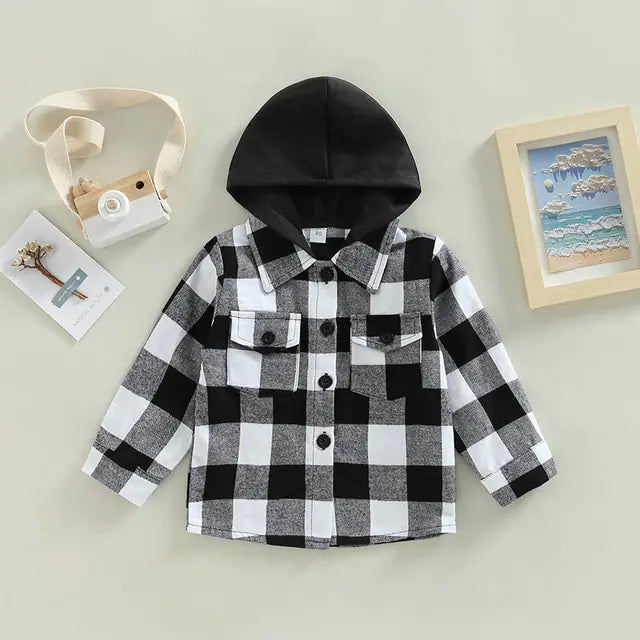 Vintage Autumn Children's Flannel Hoodies