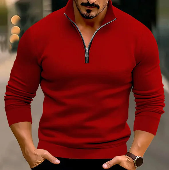 Men's Long Sleeve Half Zip Sweater Coat